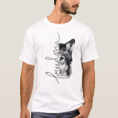 T-shirt Freedom Wolf Minimal Line Art - (Devant)