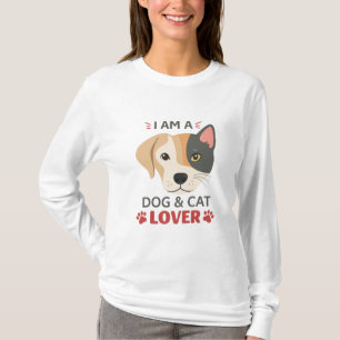 T-shirt Freefit I AM A Chien & Amoureux des chats Basic Lo