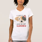 T-shirt Freefit I AM A Dog & Amoureux des chats Femme minc (Devant)
