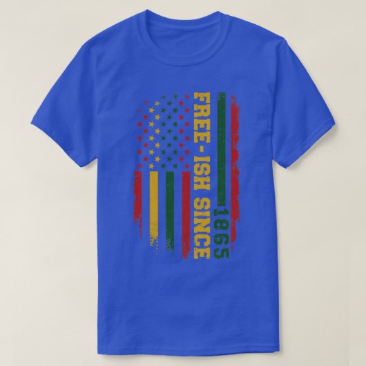 T-shirt Freeish depuis 1865 avec drapeau américain en Afri (Design devant)