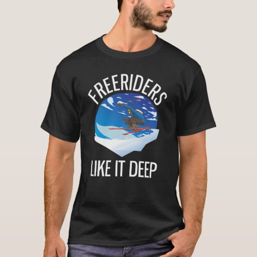 T-shirt Freeride Alpine Skiers Freeriders Aime Il Profond (Devant)