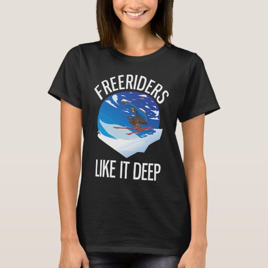 T-shirt Freeriding Alpine Skiing Freeriders Like It Deep (Devant)