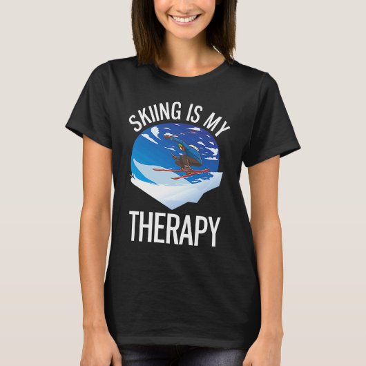 T-shirt Freeriding Alpine Skiing Is My Therapy (Devant)