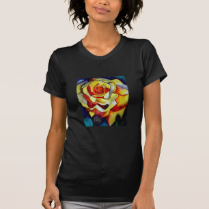 T-shirt Freesia jaune aquarelle art original fleur