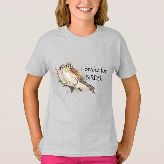 T-shirt Frein pour oiseaux Citation Oiseau Kestrel Couple (Devant)