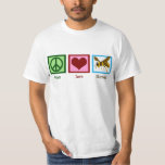 T-shirt Frelons d'amour de paix<br><div class="desc">Un signe de paix, un coeur et un frelon.</div>
