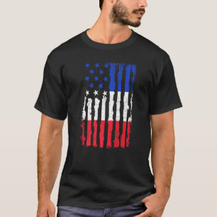 T-shirt French American Pride Drapeau américain France Rac
