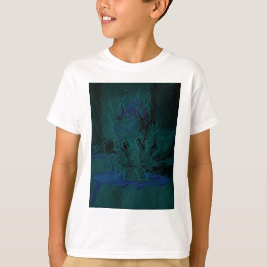 T-shirt French Blue Love Mange Jouer Couleurs de fleurs po (Devant)
