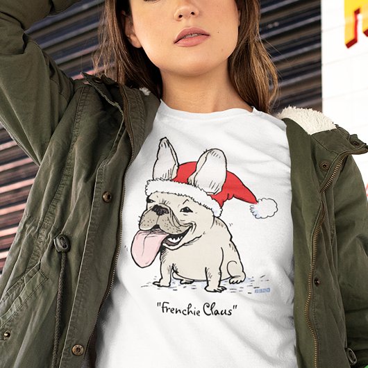 T-shirt French Buldog Christmas Frenchie Dog Santa Clause