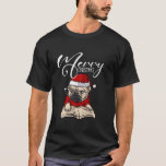 T-shirt French Buldog Mops Santa Hat Image Merry Christma<br><div class="desc">French Bulldog Mops Santa Hat Image Joyeux Noël Tee</div>