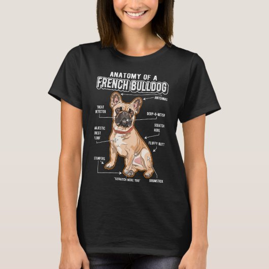T-shirt French Bulldog Anatomie Drôle Chien (Devant)