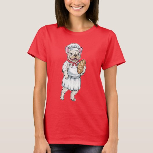 T-shirt French Bulldog Boulanger Pain (Devant)