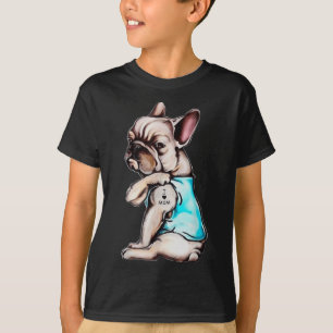 T-shirt French Bulldog Chien Tattoo I Love Mom Mothers Day