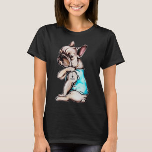 T-shirt French Bulldog Chien Tattoo I Love Mom Mothers Day