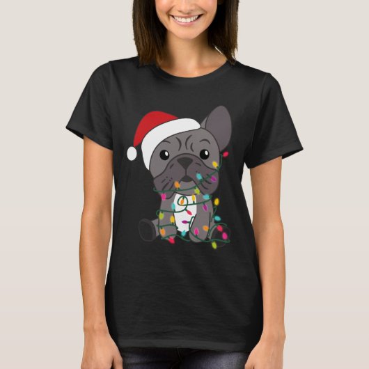 T-shirt French Bulldog Christmas Snow Winter Animals (Devant)