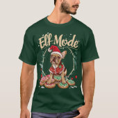 T-shirt French Bulldog Elf Mode drôle Noël (Devant)