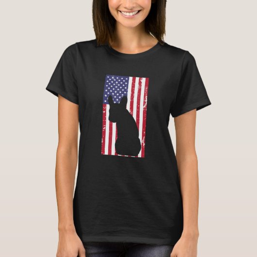T-shirt French Bulldog Frenchie Patriotic All American USA (Devant)
