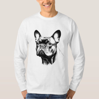 T-shirt French Bulldog Frenchie Pencil Sketch Art