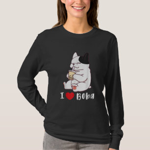 T-shirt French bulldog I Love Boba Bubble Milk Tea Dog Cut