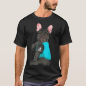 T-shirt French Bulldog I Love Papa Tattoo Apparel, Chien P (Devant)