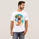 T-shirt French Bulldog on a Beach (Devant entier)