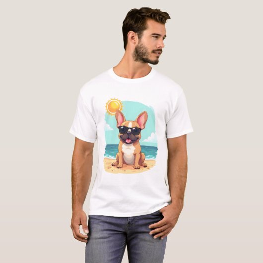 T-shirt French Bulldog on Vacation (Devant entier)