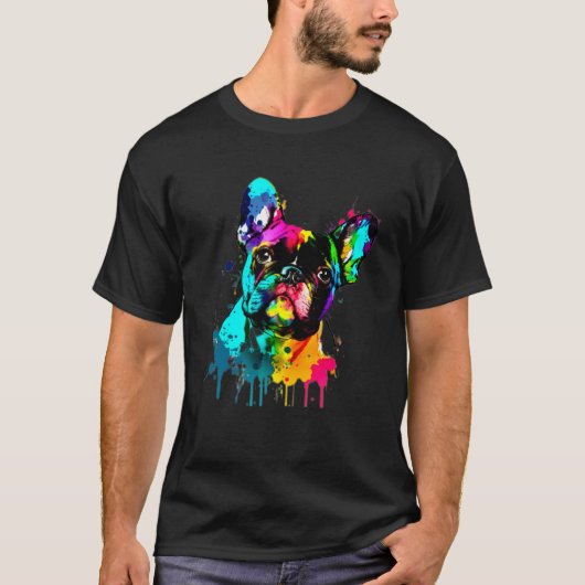 T-shirt French Bulldog Paint Splatter Frenchie Splatter (Devant)