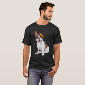 T-shirt French Bulldog Pilgrim Hat Thanksgiving Day Cute D (Devant entier)