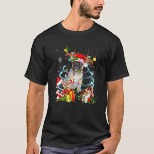 T-shirt French Bulldog Reinder Christmas Tree Light Pajam
