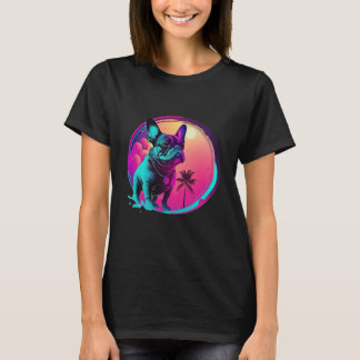 T-shirt French Bulldog s Synthwave Dreamscape