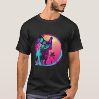 T-shirt French Bulldog s Synthwave Dreamscape