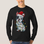 T-shirt French Bulldog Santa Christmas Tree Lights Xmas Bo<br><div class="desc">French Bulldog Père Noël Christmas Tree éclaire les garçons de Noël.</div>