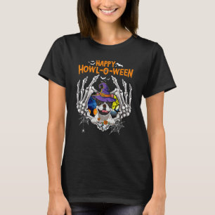 T-shirt French Bulldog Skeleton Heart Happy Howl O Ween Co
