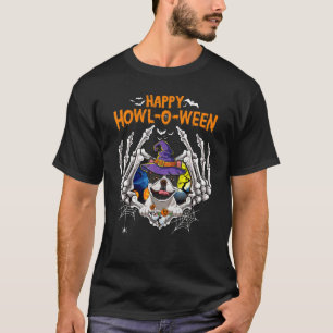 T-shirt French Bulldog Skeleton Heart Happy Howl O Ween Co