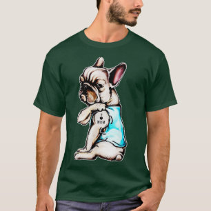 T-shirt French Bulldog Tattoo J'aime maman