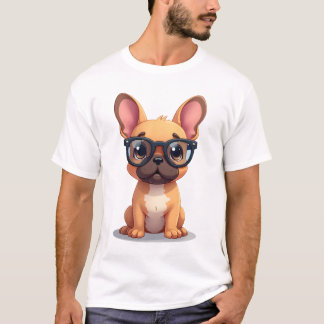 T-shirt French Bulldog Wearing Glasses Copy