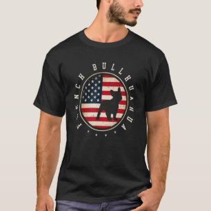 T-shirt French Bullhuahua Usa Flag 4e July Dog Maman Papa