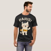 T-shirt French Cat With Baguette Cute Cat Paris Funny Anim (Devant entier)