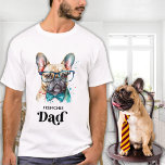 T-shirt French Chien DAD Personnalisé Retro French Bulldog<br><div class="desc">Cette chemise de papa pour chien de taureau français présente un design d'aquarelle mignon et moderne avec le dicton "Frenchie Dad" pour une touche amusante et rétro. C'est parfait pour les amoureux de les chiens et les chiens. Cette tasse de bulldog français sera un favori des amoureux et des amoureux...</div>