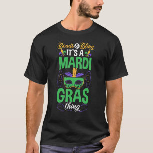 T-shirt French Festival Beads And Bling C'est un Mardi Gra