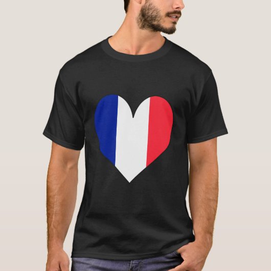 T-shirt French Flag Love Heart (Devant)