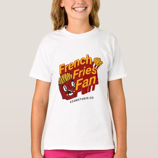 T-shirt "French Fries Fan - Fun and Playing Design" (Devant)