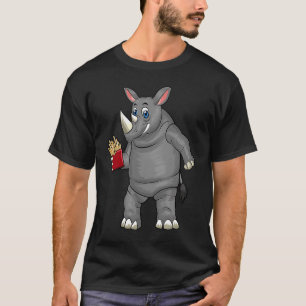 T-shirt French Fries Love Rhino Rhinoceros Chubby Unicorn