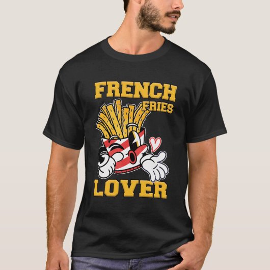 T-shirt French Fries Lover Men Black (Devant)