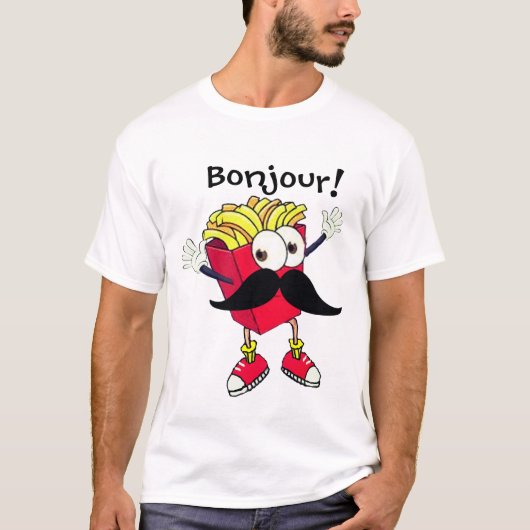 T-shirt "French Fries", Trending Word Bonjour (Devant)
