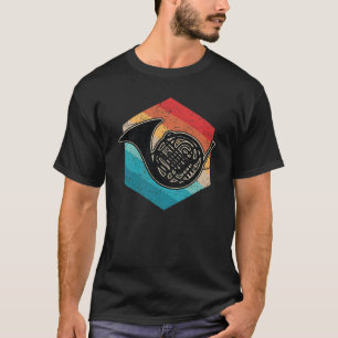 T-shirt French Horn Music Retro Grunge