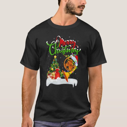 T-shirt French Horn Xmas Decorations French Horn Christma (Devant)