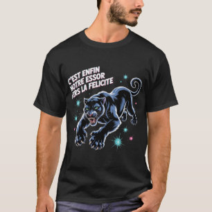 T-shirt French Panther Bliss Art Néon Synthwave Prédateur