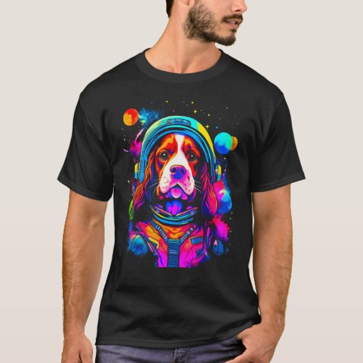 T-shirt French Spaniel Dog Space Science (Devant)