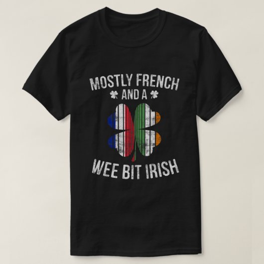 T-shirt French Wee Bit Irish Fun France Patrick Day Cadeau (Design devant)
